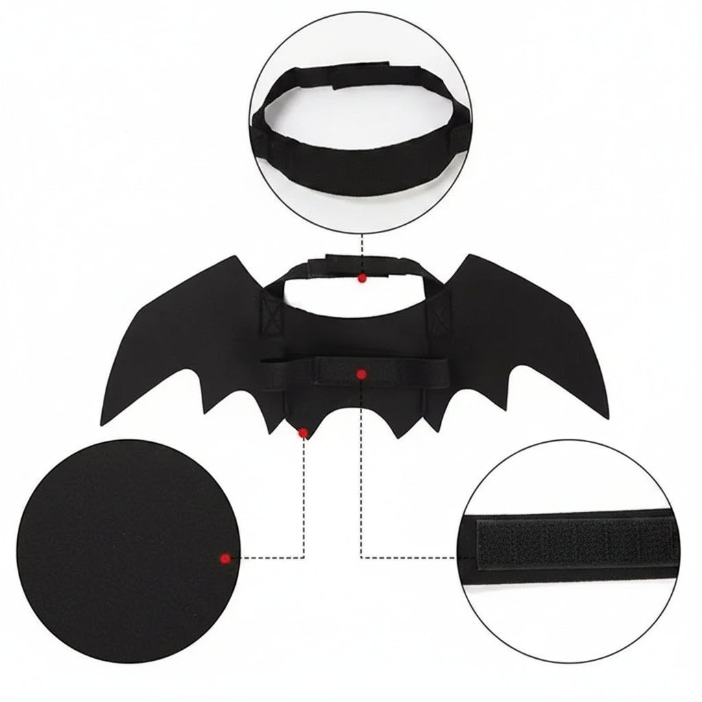Wholesale Cute Cat Cosplay Costume Black Bat Wings Safety Belt Role Playing Pet Cat Dog Halloween Party Decoration Supplies