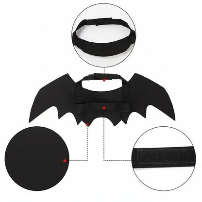 Wholesale Cute Cat Cosplay Costume Black Bat Wings Safety Belt Role Playing Pet Cat Dog Halloween Party Decoration Supplies