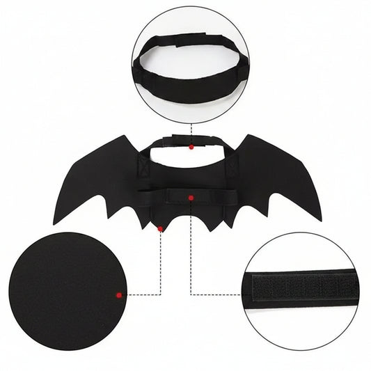 Wholesale Cute Cat Cosplay Costume Black Bat Wings Safety Belt Role Playing Pet Cat Dog Halloween Party Decoration Supplies